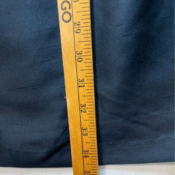 An Ren New York Womens Midi Silk Straight Pencil Skirt Small Black Back Slit - Picture 7 of 10